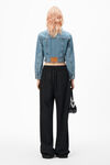 alexander wang shrunken trucker jacket in denim vintage medium indigo