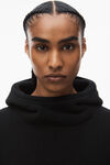 alexander wang balaclava hoodie in teddy fleece black