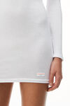 alexander wang 罗纹棉长袖圆领连衣裙 white