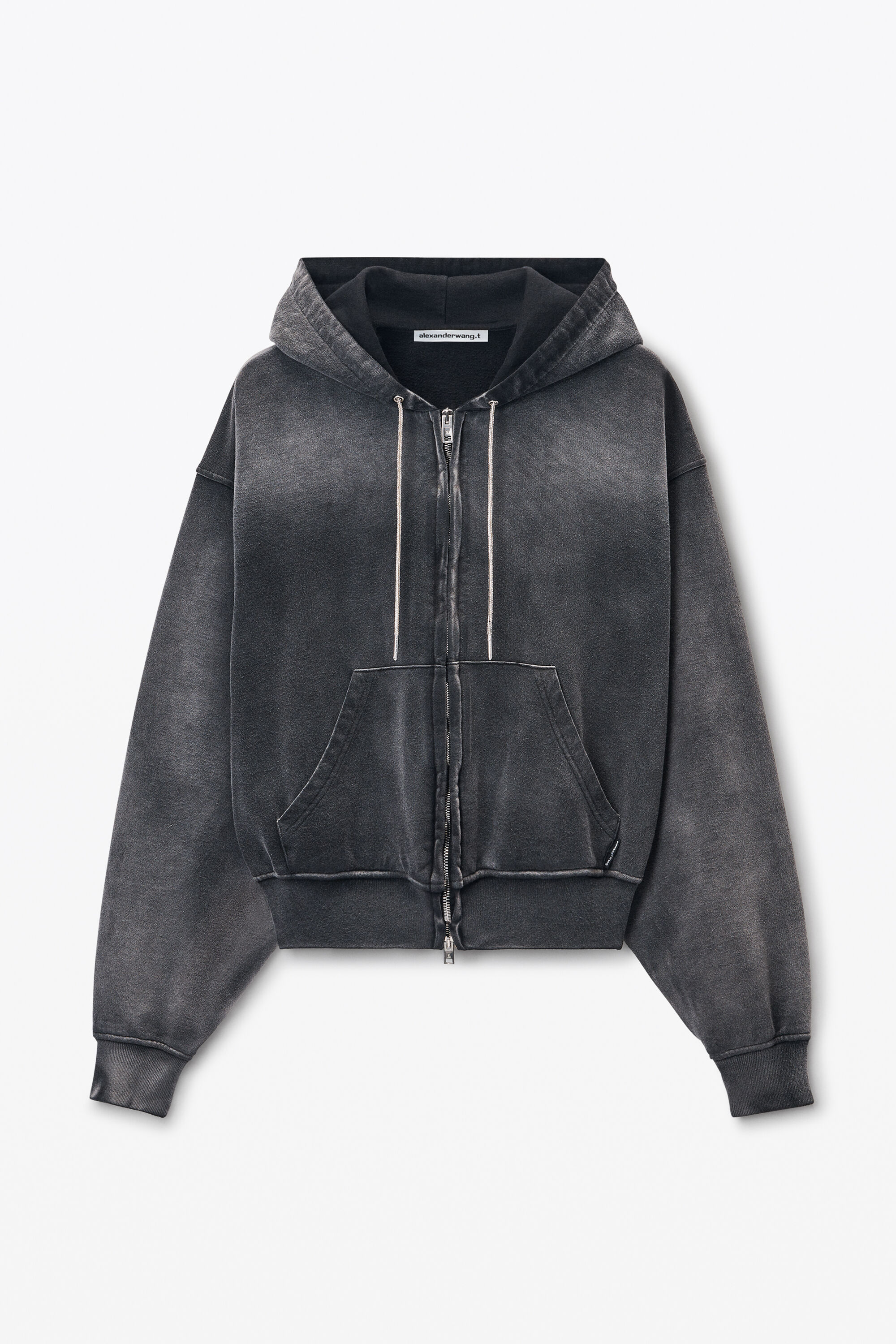 M*R様 Alexander Wang クロップドスウェットシャツ ブラック logo EMBROIDERED oversized sweatshirt in cotton in BLACK