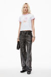 Alexander Wang white/pink 棉质平纹针织布 sugar baby ringer t 恤