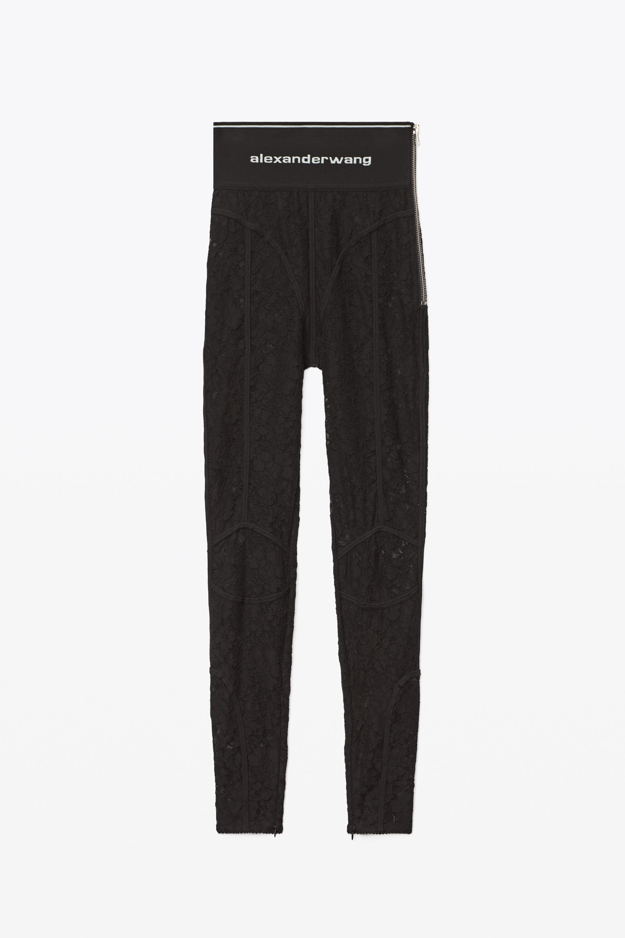 LOGO ELASTIC LEGGING IN LACE BLACK 