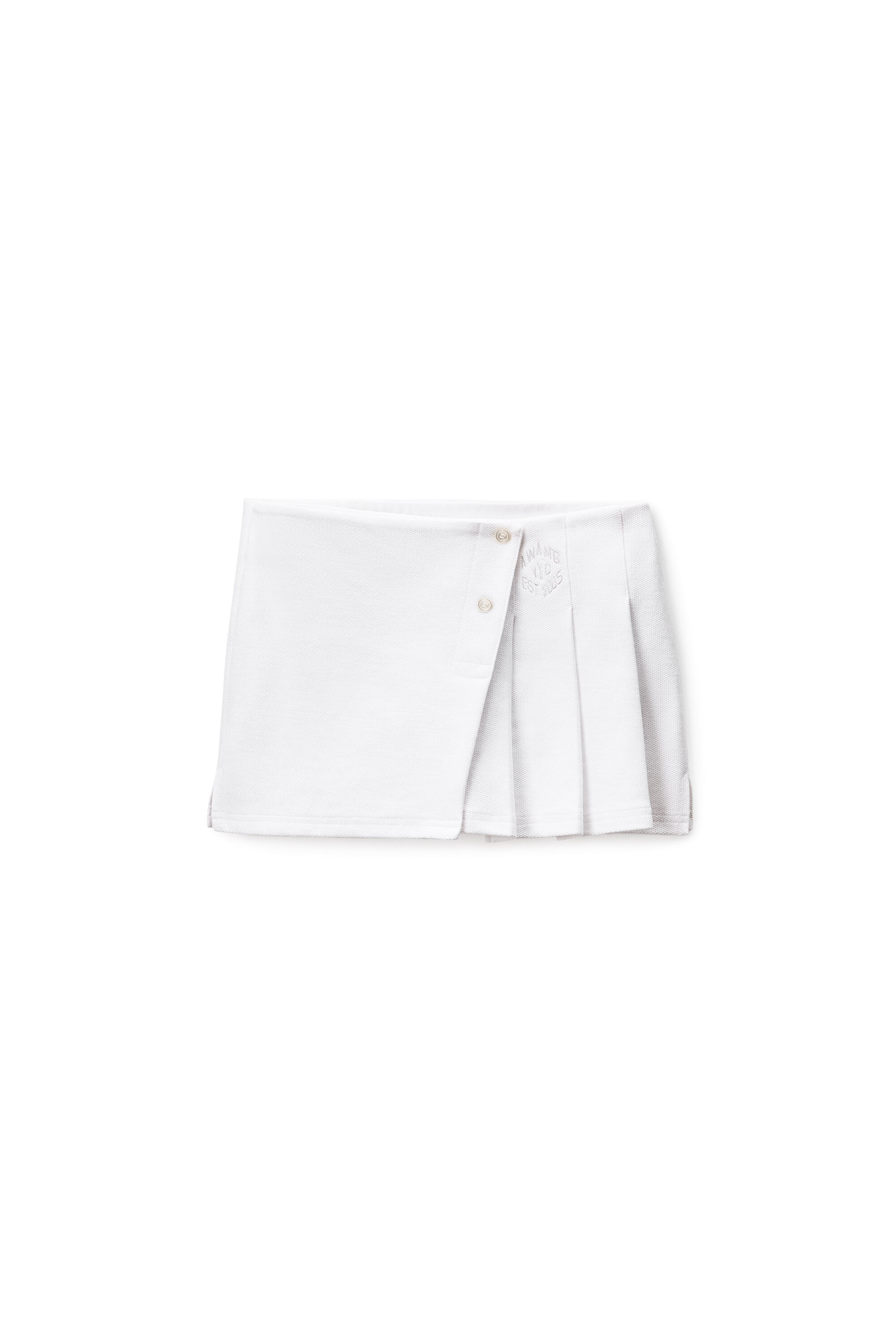 Pleated Wrap Mini Skirt in VINTAGE WHITE | alexanderwang®