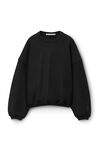 Alexander Wang black logo embroidered oversized sweatshirt in cotton