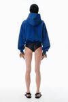 Alexander Wang washed scuba blue blue bubble logo hoodie