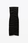 alexander wang ruched strapless dress in stretch nylon black
