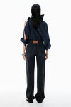 Alexander Wang grey aged grey logo cutout mid-rise jeans