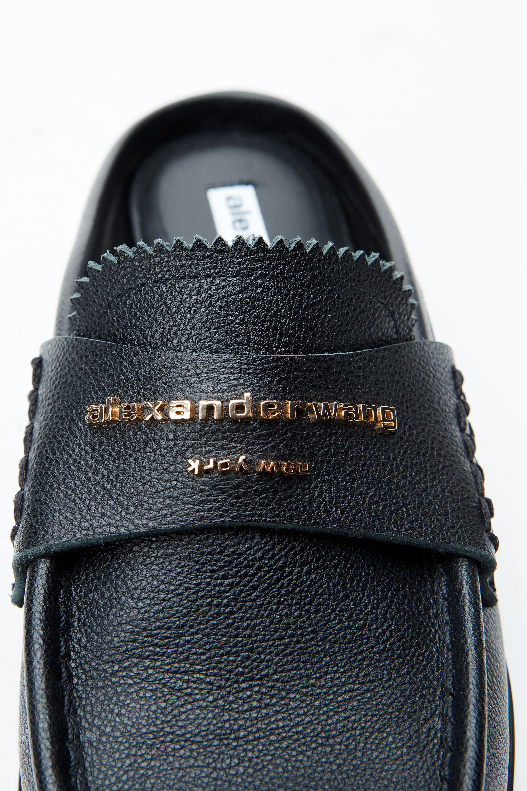 Black Carter Loafers in Leather in BLACK | alexanderwang®