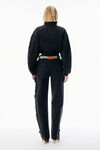 Alexander Wang faded black 黑色磨毛牛仔布漏斗领夹克