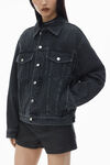 Alexander Wang grey aged oversize trucker jacket in cotton denim