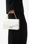 W LEGACY SMALL SATCHEL - WHITE LEATHER
