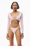alexander wang 棉质雪尼尔短款开衫 neon light pink
