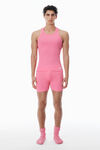 Alexander Wang lotus pink canotta rosa corta con design a vogatore uomo
