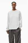 alexander wang long-sleeve tee in high twist jersey light heather grey