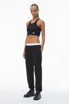 Alexander Wang black crystal hotfix jogger pant in waffle knit