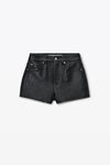 Alexander Wang black high-waist short in primal nappa lambskin leather