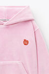 alexander wang 丝绒发泡彩胶徽标连帽衫 washed candy pink