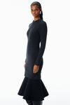 Alexander Wang charcoal ribbed long-sleeve dress in wool