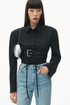 Alexander Wang black dome barrel pouchette in leather