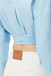 alexander wang cropped button down in compact cotton chambray blue