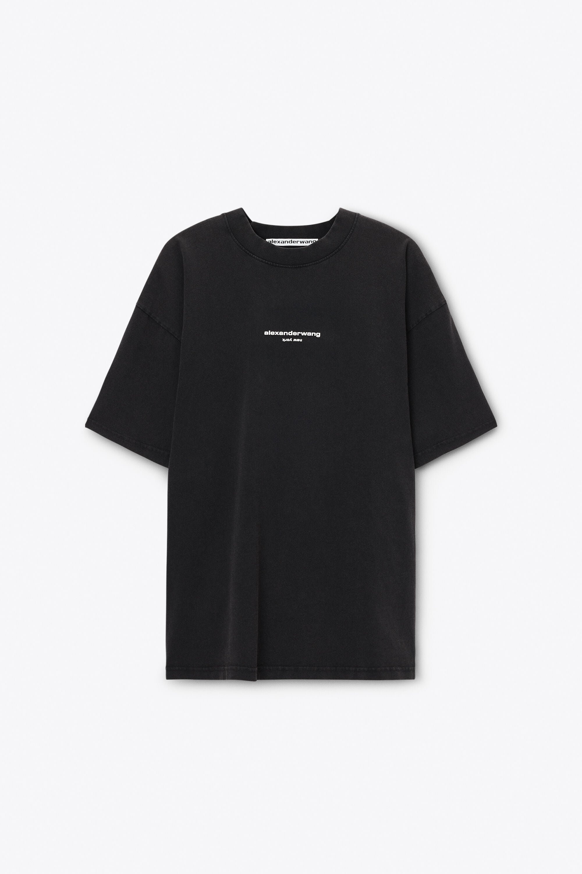 LOGO PRINT SHORT SLEEVE TEE in WASHED BLACK | alexanderwang®
