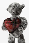 Alexander Wang white/red beiress crystal mesh wristlet