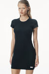 Alexander Wang navy 罗纹棉质短袖家居连衣裙
