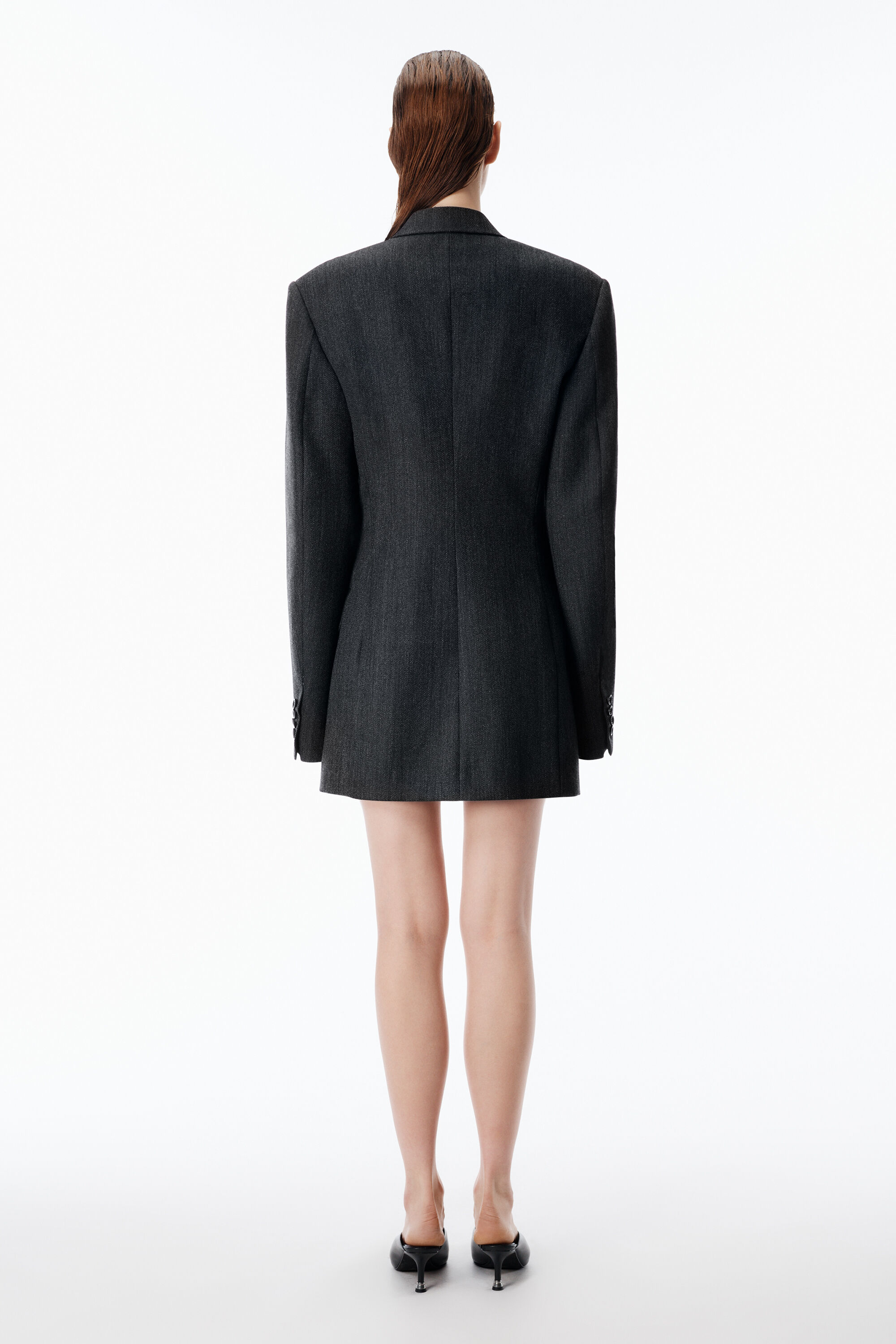 Alexander Wang Fitted Wool Blazer Dress - Black/charcoal Alexander Wang Fitted Wool Blazer Dress - Black/charcoal