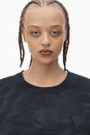 Alexander Wang washed black 코튼 저지 유니섹스 로고 티셔츠