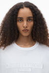 Alexander Wang white t-shirt à manches longues unisexe en jersey de coton avec logo effet usé