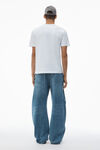 Alexander Wang white t-shirt unisexe en jersey de coton avec logo effet usé