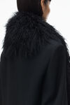 Alexander Wang black 蒙古毛短款西装外套