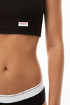 Alexander Wang black cropped short-sleeve tee in ribbed cotton jersey