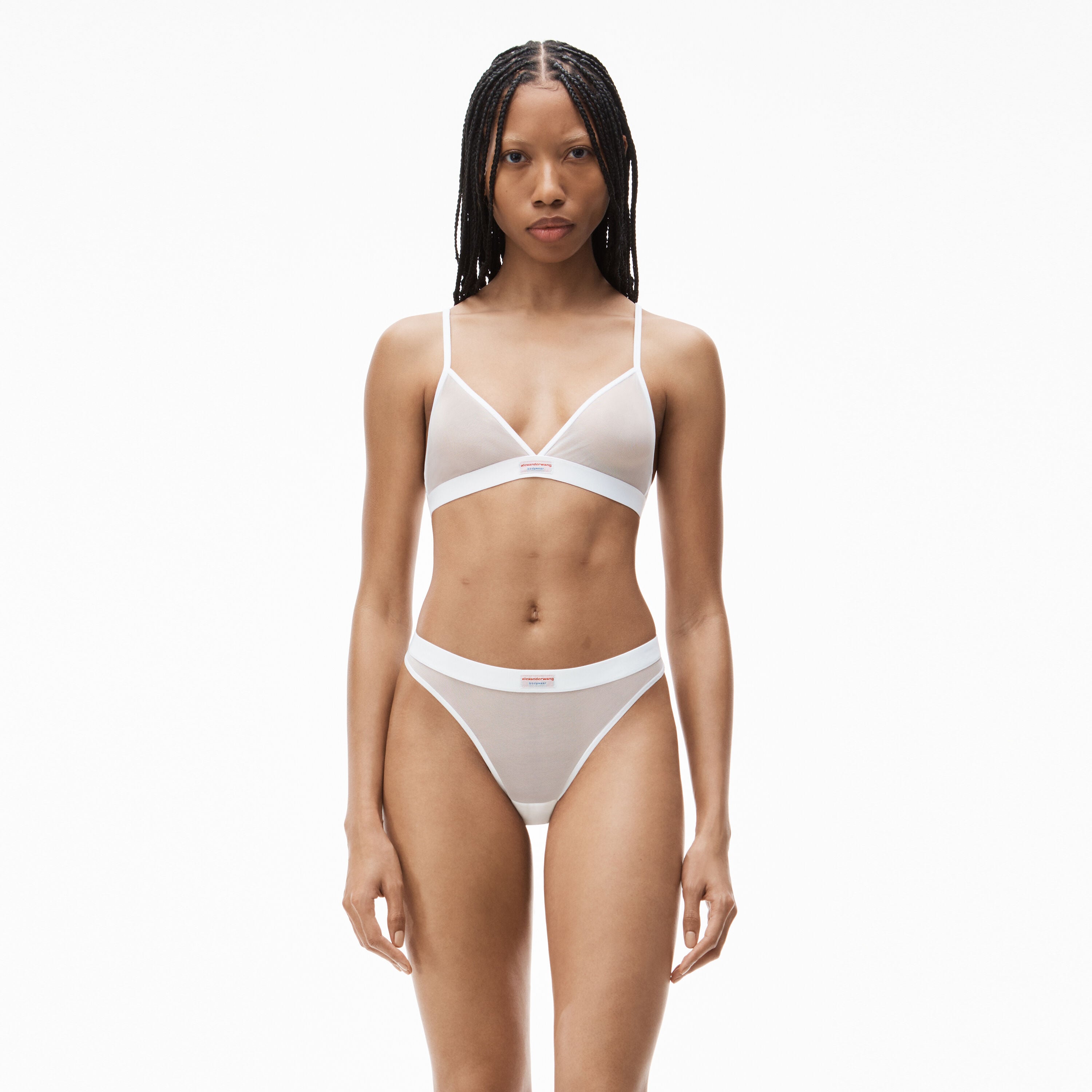 alexanderwang ビキニ Alexander Wang Triangle Bra In Fine Mesh In White | ModeSens