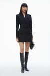 Alexander Wang black belted blazer dress in wool tailoring