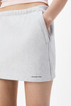 mini-jupe en tissu éponge classique avec logo à la taille