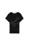 Alexander Wang black crystal hotfix tee in ribbed jersey