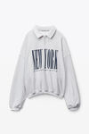 alexander wang ny puff graphic sweatshirt in terry light heather grey