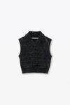 Alexander Wang acid black/white 3d logo knit vest in cotton