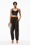 Alexander Wang black logo elastic bra in ribbed jersey