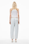 alexander wang puff logo sweatpant in structured terry    light heather grey