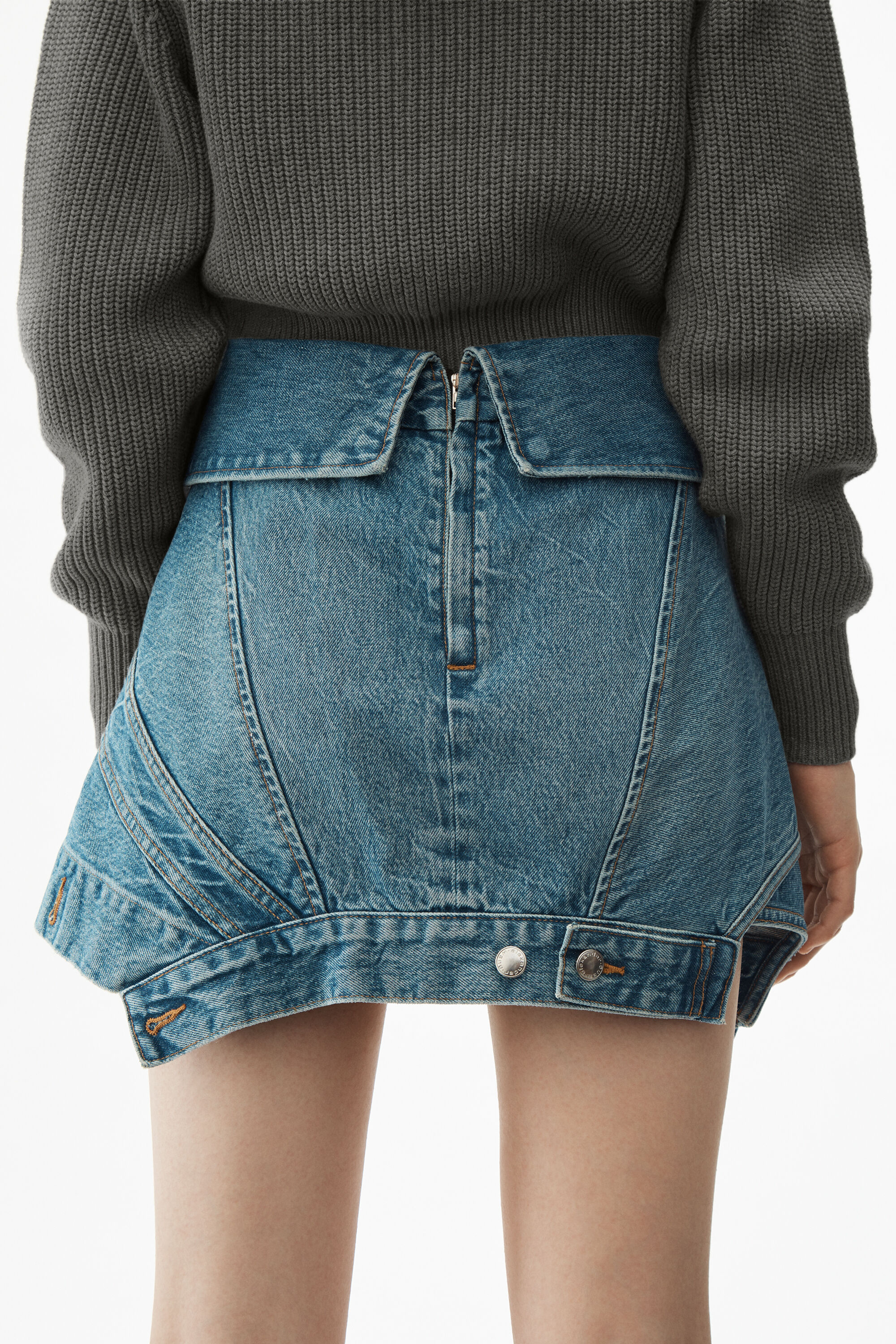 alexander wang deconstructed moto skirt