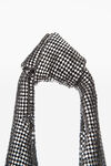 alexander wang scarf small bag in metal chainmail metallic silver