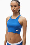 cropped racer tank in ribbed cotton
