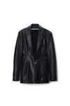 Alexander Wang black tailored leather blazer in leather