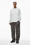 alexander wang long-sleeve tee in high twist jersey light heather grey