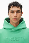 alexander wang embossed logo hoodie in terry cactus