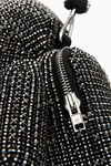 alexander wang beiress wristlet in crystal mesh black