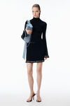 Alexander Wang black long-sleeve ruffle-hem turtleneck