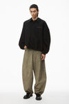 Alexander Wang black puffed logo oversized polo top in cotton